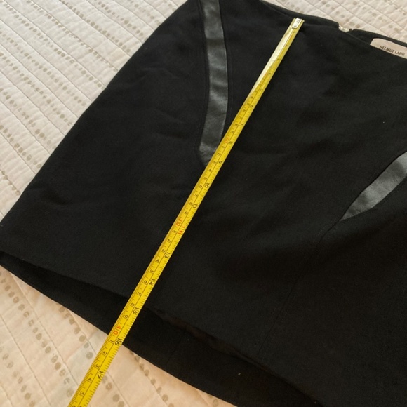 Helmut Lang Wool Blend Leather Black Mini Skirt Fall Casual Work Party Sz 2 - Picture 6 of 8
